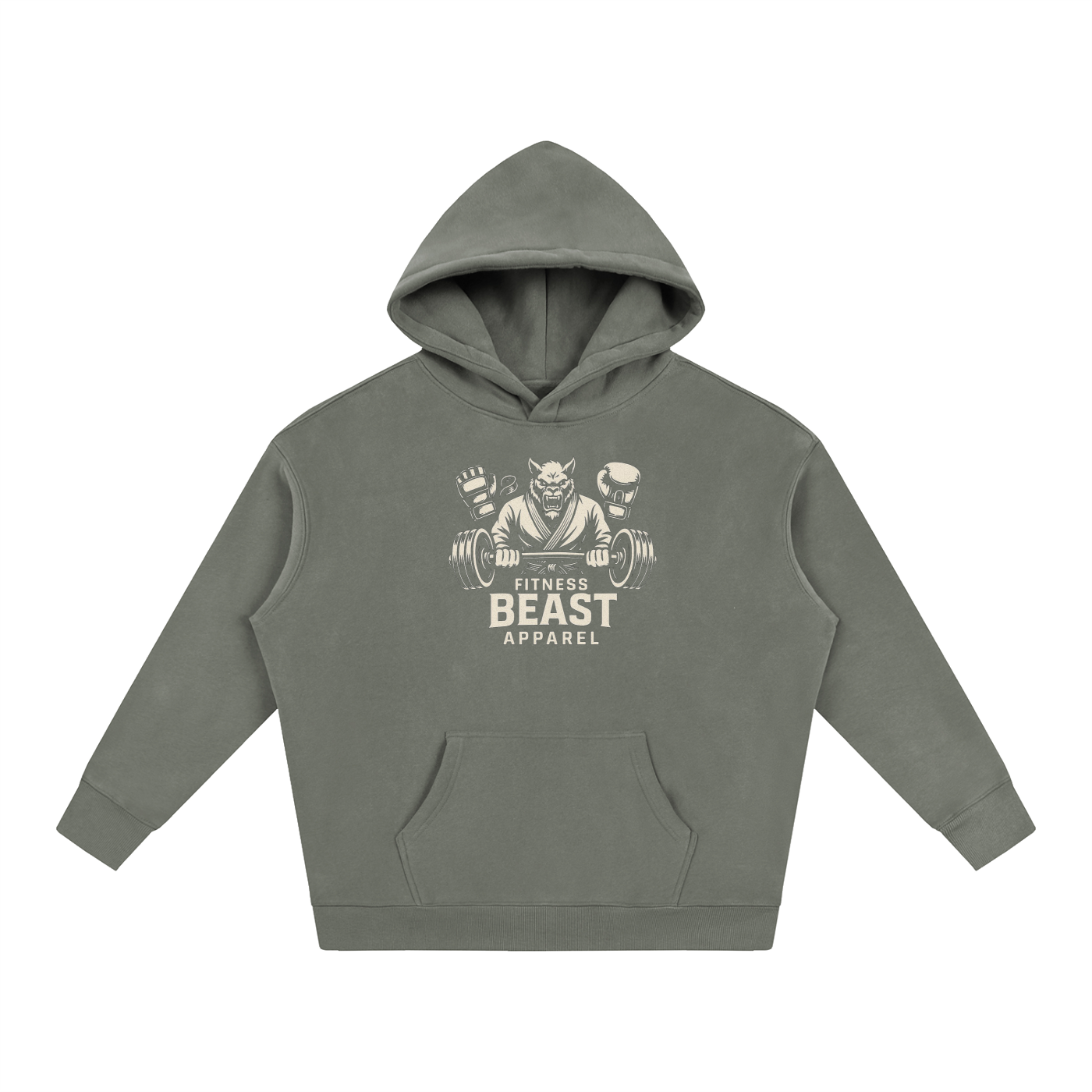 Oversize Fitness Beast Fleeced Hoodie