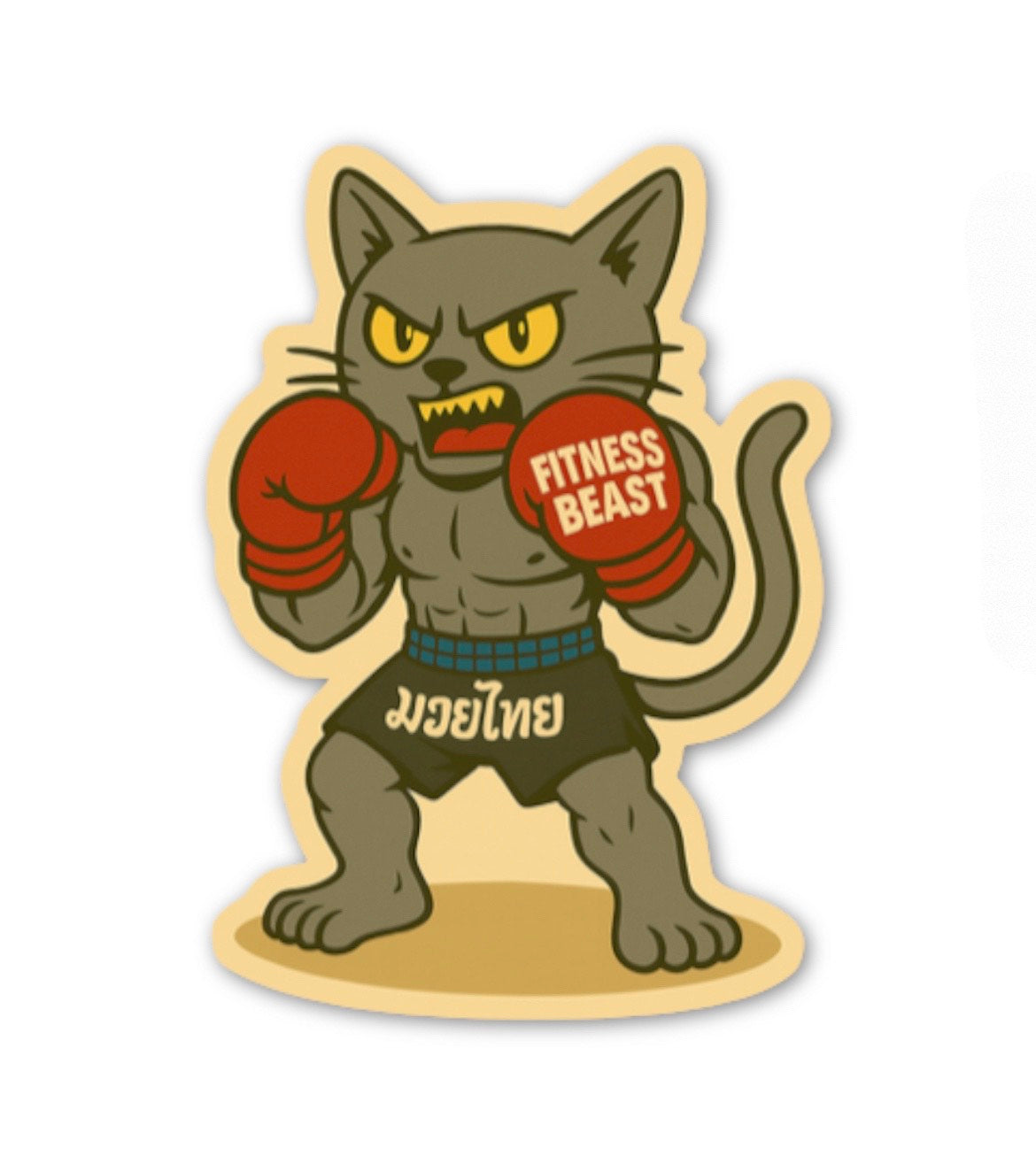 Cat Muay Thai Sticker