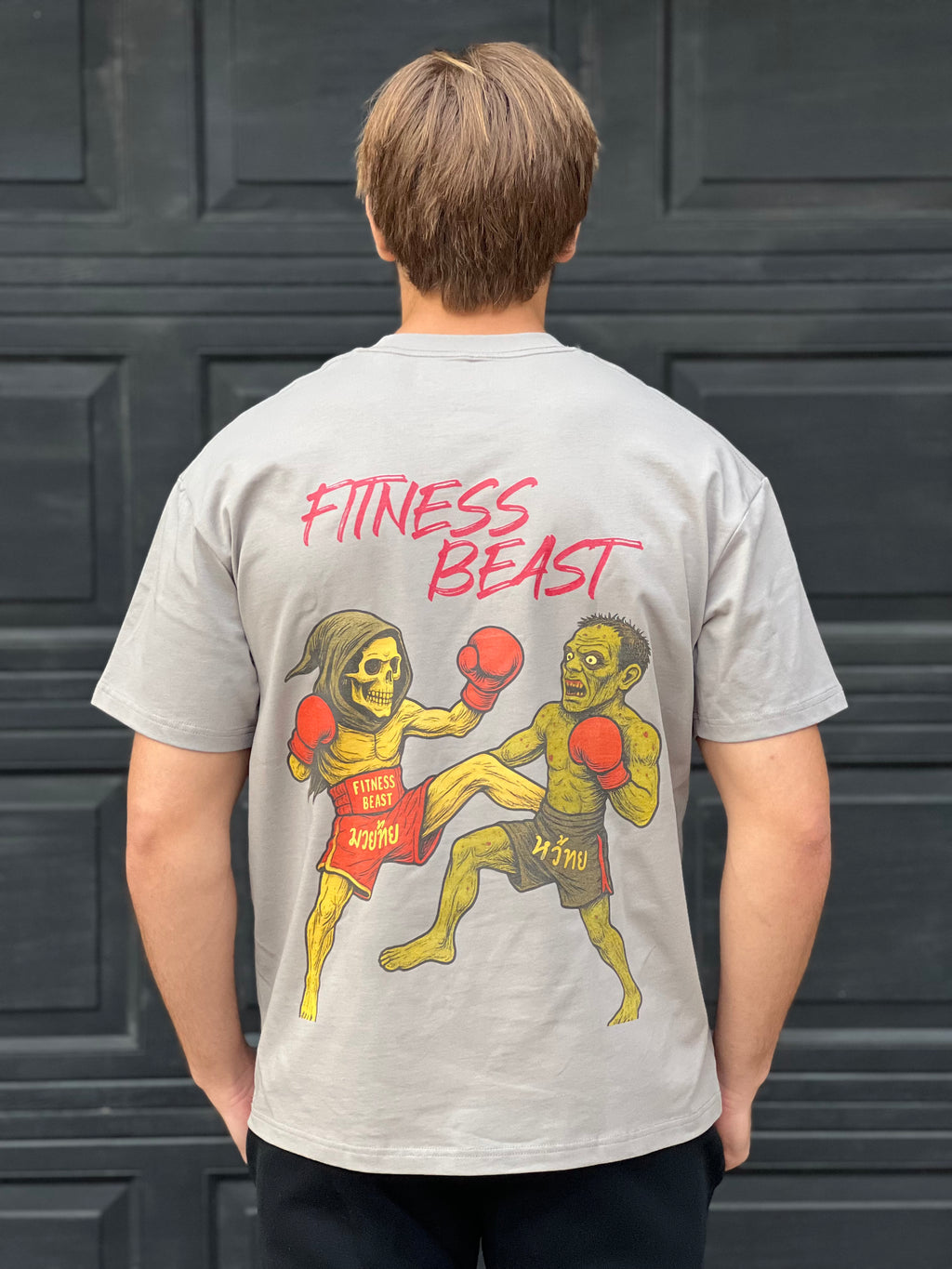 Muay Thai Reaper and Zombie Oversized T-Shirt