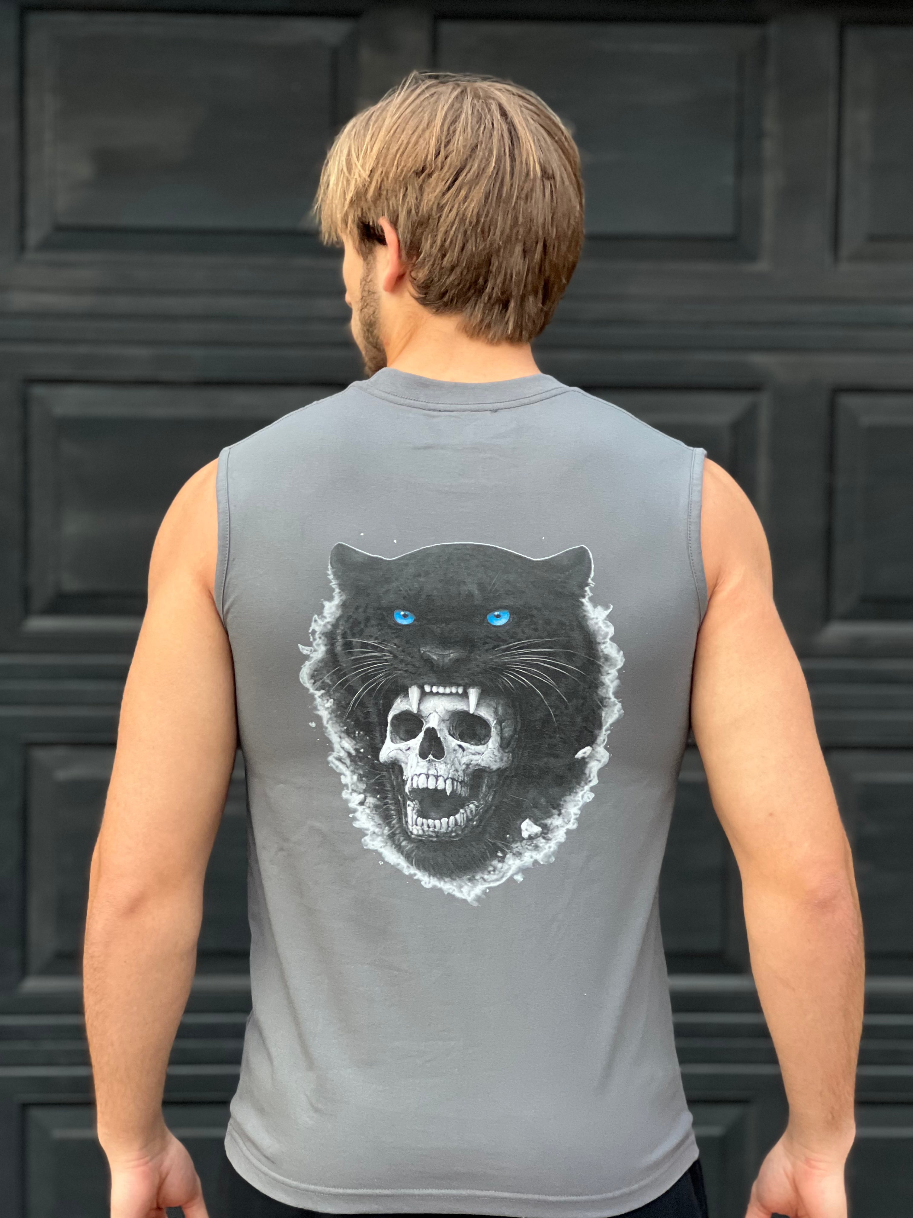 Skull and Black Jaguar Tank Top