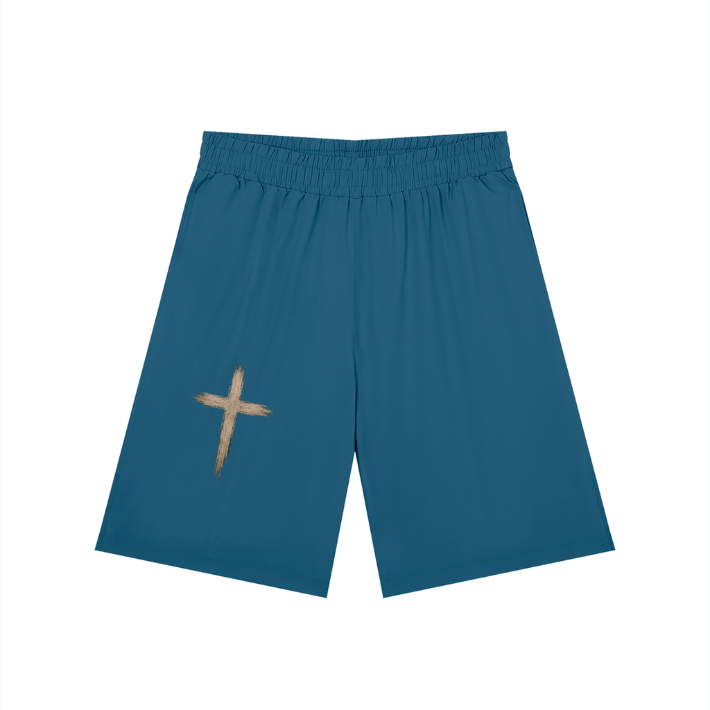 Men’s Solid Cross Elastic Waist Shorts