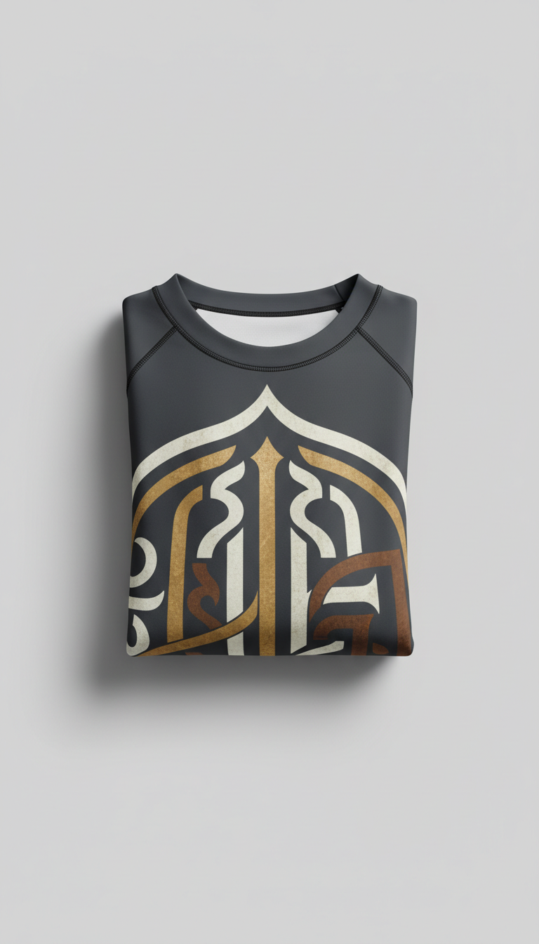 Sanctuary Charcoal scripture-graphic rash guard