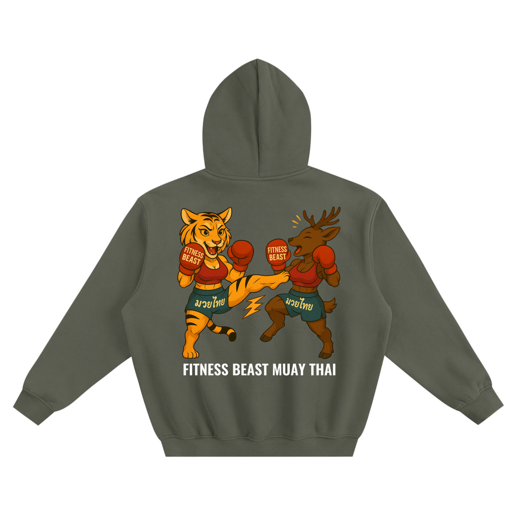 Women Muay THAI Tiger and Samber Deer  Hoodie